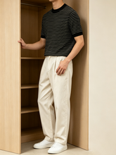 Men's Striped Crew Neck Short Sleeve T-Shirt, Casual Loose Fit Fashion Summer Top for Men