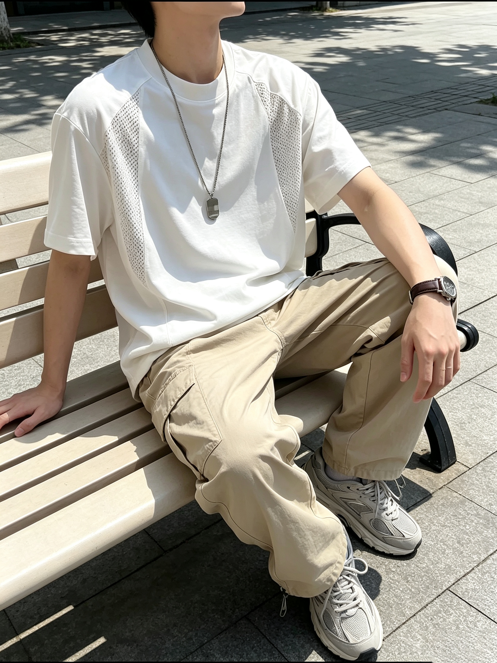 Men's Mesh Panel Crew Neck Short Sleeve T-Shirt, Breathable Athletic Tee, American Style Raglan Sleeve Casual Summer Top