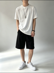 Men's Mesh Panel Crew Neck Short Sleeve T-Shirt, Breathable Athletic Tee, American Style Raglan Sleeve Casual Summer Top